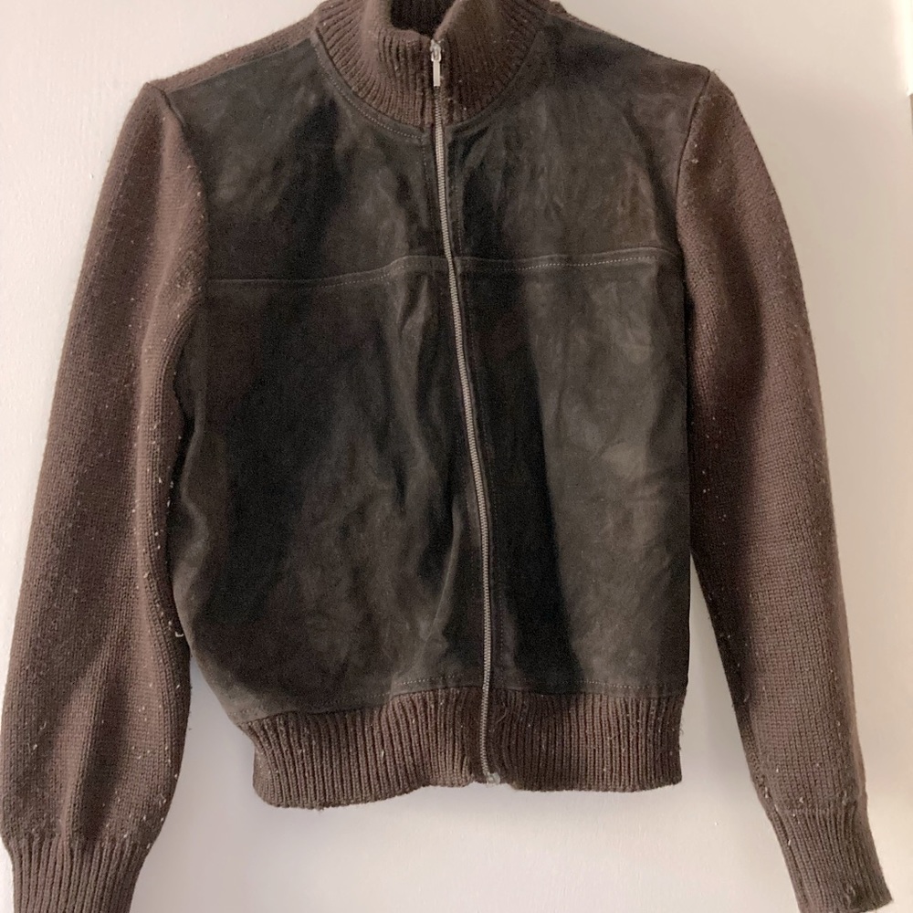 Suede and sweater jacket. Good condition